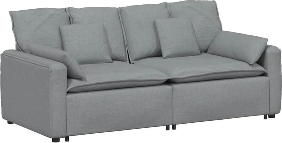 VidaXL Modulaire bank met kussens lichtgrijs