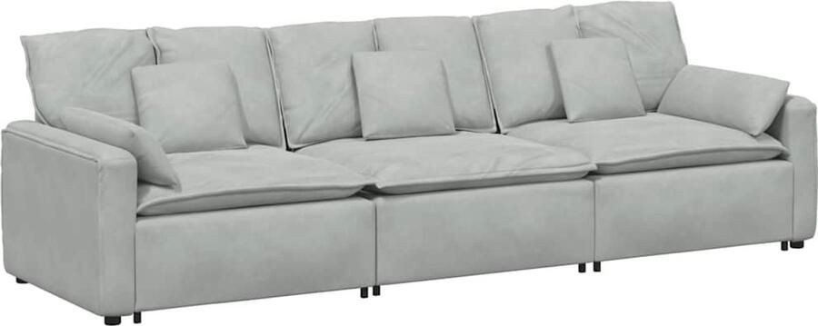 VidaXL Modulaire bank met kussens lichtgrijs