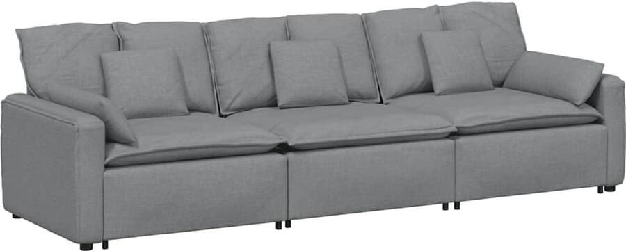 VidaXL Modulaire bank met kussens lichtgrijs