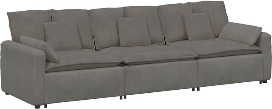 VidaXL Modulaire bank met kussens lichtgrijs