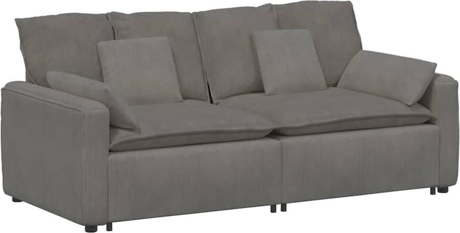 VidaXL Modulaire bank met kussens lichtgrijs