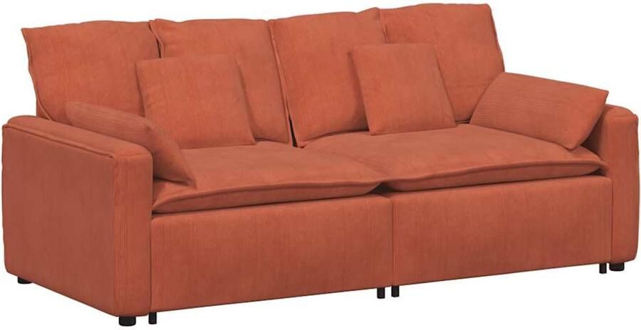 VidaXL Modulaire bank met kussens rood oranje