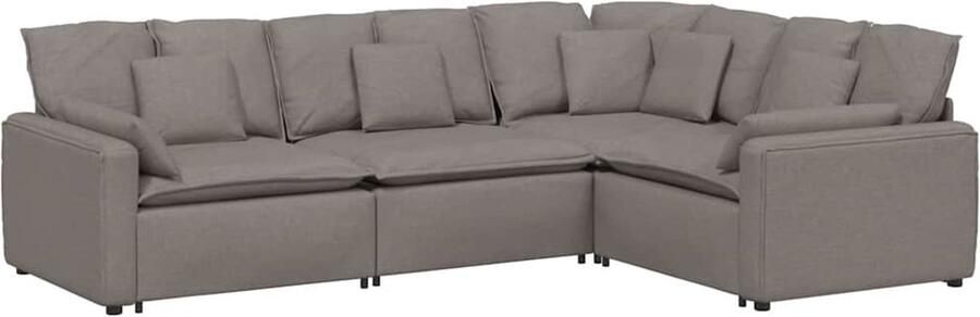 VidaXL Modulaire bank met kussens stof taupe