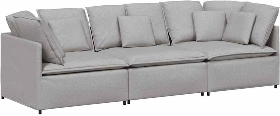 VidaXL Modulaire bank met kussens stof wolk grijs - Foto 2