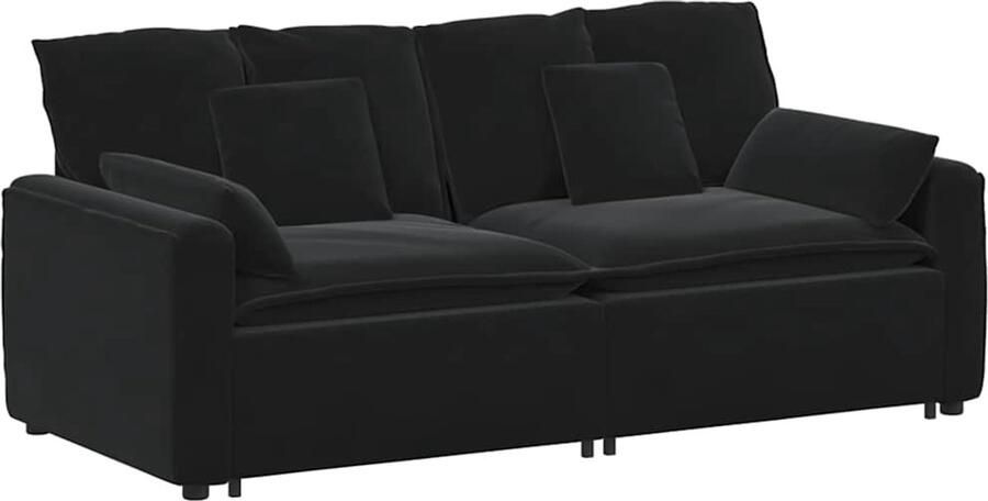 VidaXL Modulaire bank met kussens zwart