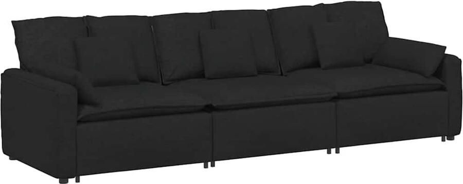 VidaXL Modulaire bank met kussens zwart