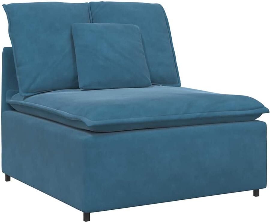 VidaXL Modulaire bank middenmodule met kussens 100 cm blauw