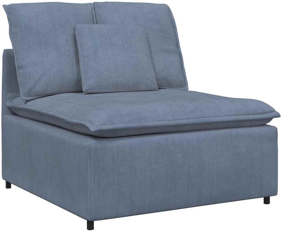 VidaXL Modulaire bank middenmodule met kussens 100 cm blauw