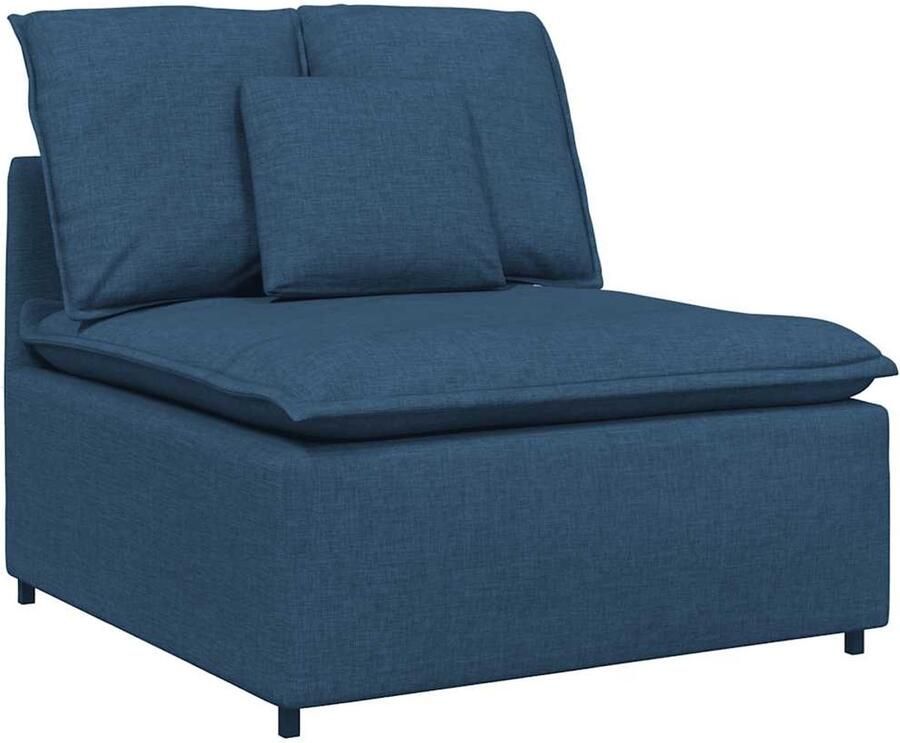 VidaXL Modulaire bank middenmodule met kussens 100 cm blauw