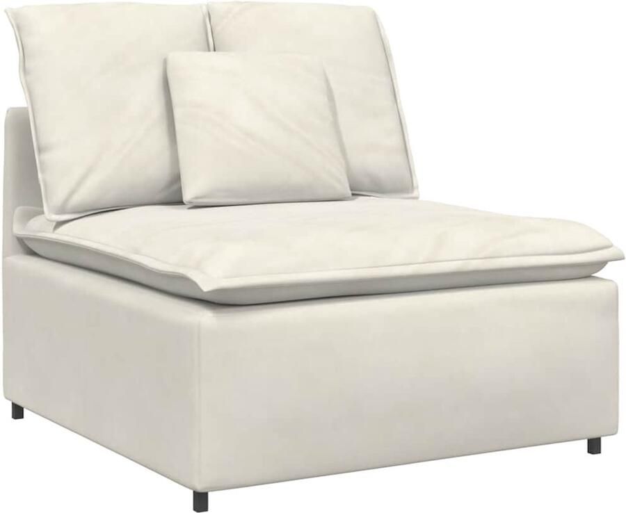 VidaXL Modulaire bank middenmodule met kussens 100 cm crèmekleurig