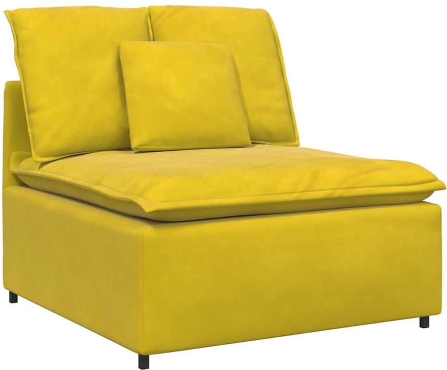 VidaXL Modulaire bank middenmodule met kussens 100 cm geel