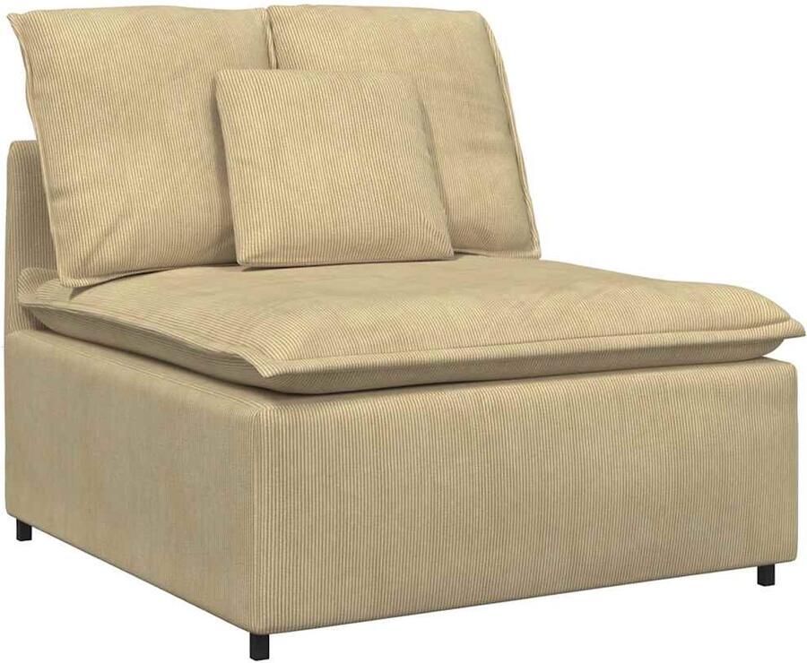 VidaXL Modulaire bank middenmodule met kussens 100 cm grijsgroen