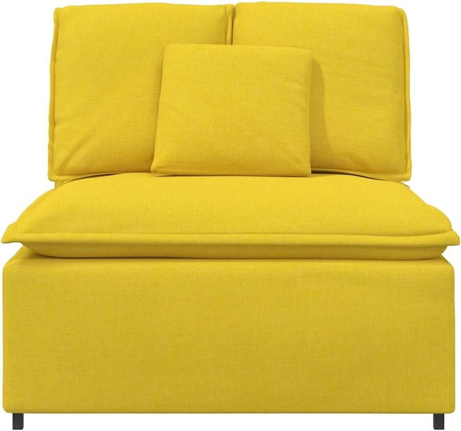 VidaXL Modulaire bank middenmodule met kussens 100 cm lichtgeel