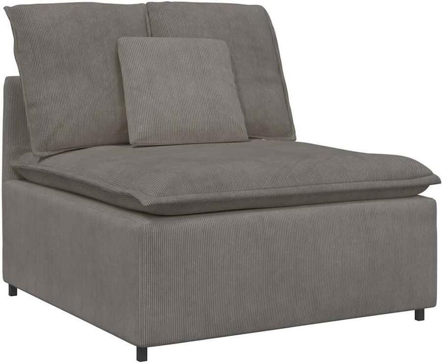 VidaXL Modulaire bank middenmodule met kussens 100 cm lichtgrijs