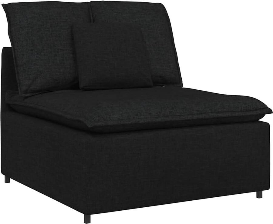 VidaXL Modulaire bank middenmodule met kussens 100 cm zwart