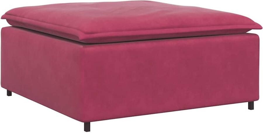 VidaXL Modulaire bank voetenbank module wijnrood 100x100x48 cm