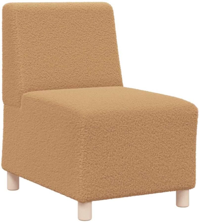 VidaXL Modulaire bank zonder armleuningen beige 55 cm gekrulde wolachtige stof