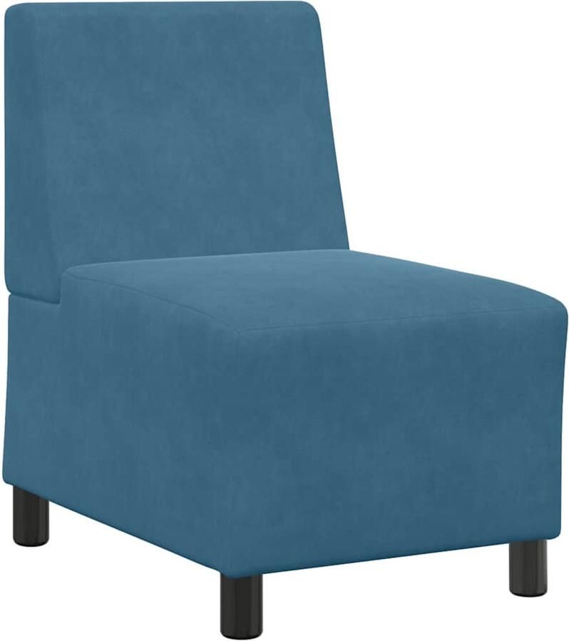 VidaXL Modulaire bank zonder armleuningen blauw 55 cm fluweel