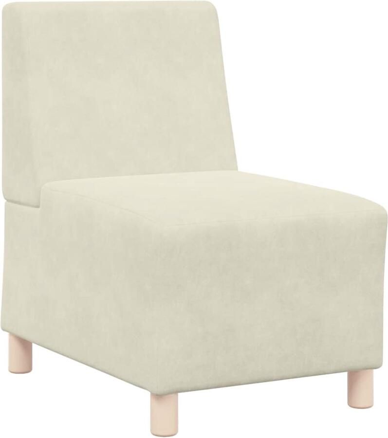 VidaXL Bankstoel zonder armleuningen 55 cm fluweel crèmekleurig