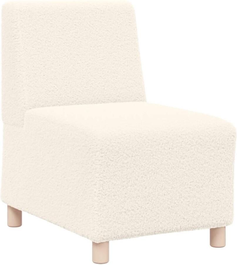 VidaXL Bankstoel zonder armleuningen 55 cm gekrulde wolachtige stof crèmekleurig