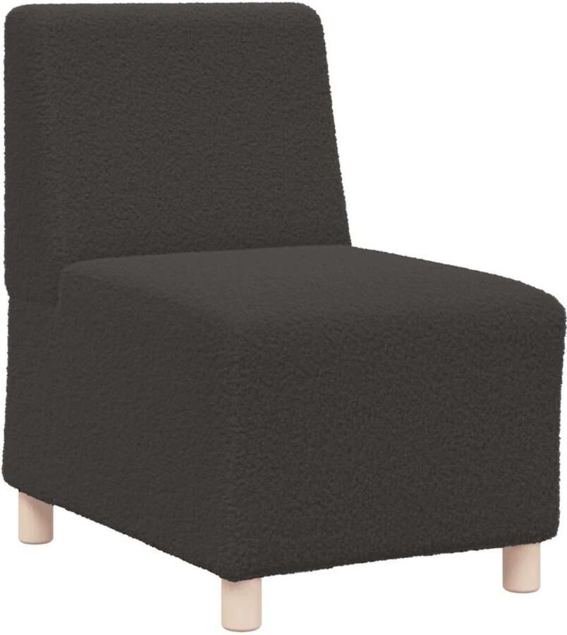 VidaXL Modulaire bank zonder armleuningen donkergrijs 55 cm gekrulde wolachtige stof