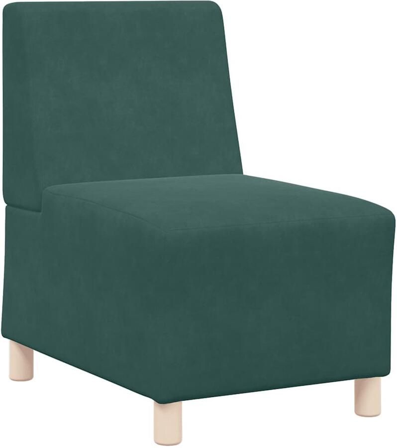 VidaXL Modulaire bankeenheid zonder armleuningen donkergroen 55 cm fluweel