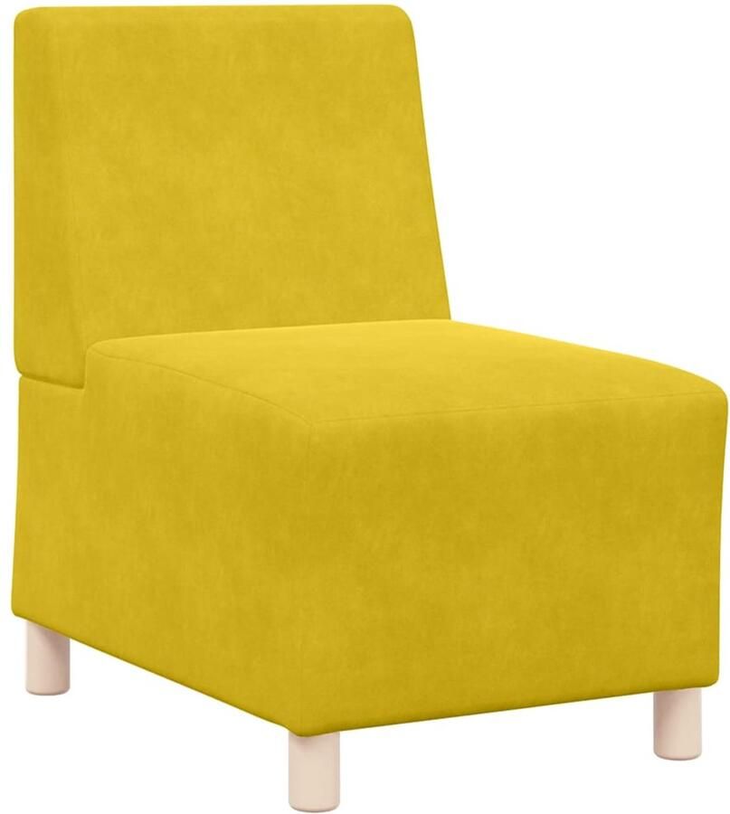 VidaXL Modulaire bank zonder armleuningen geel 55 cm fluweel