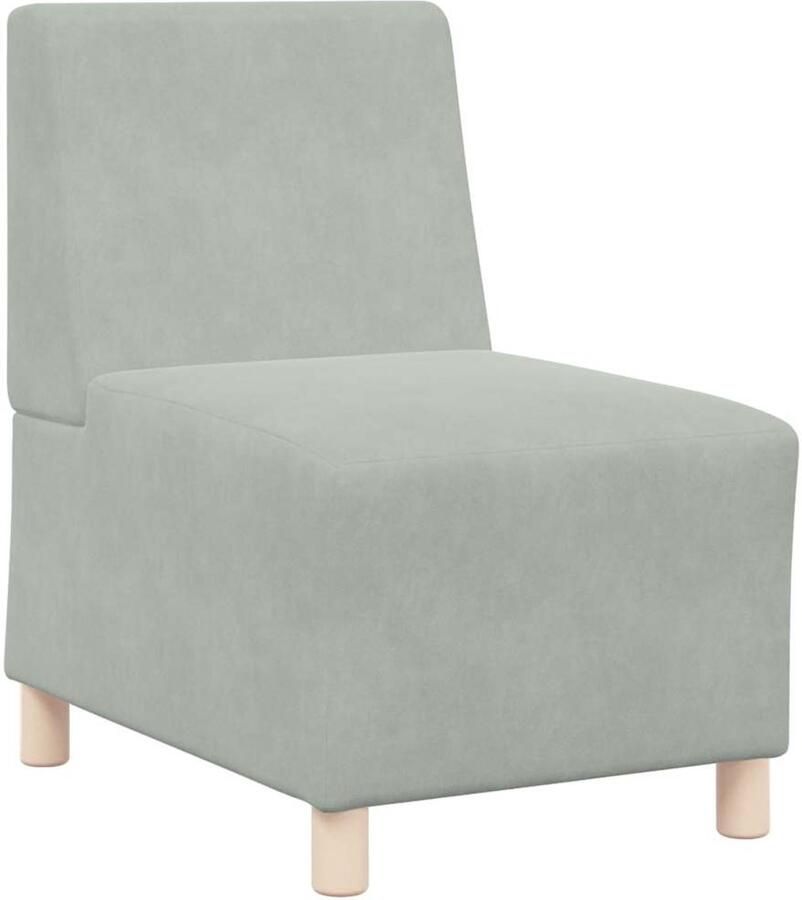 VidaXL Modulaire bank zonder armleuningen lichtgrijs 55 cm fluweel