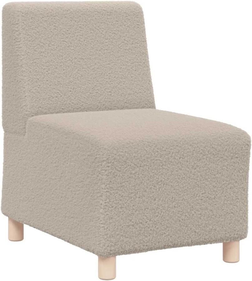 VidaXL Modulaire bank zonder armleuningen lichtgrijs 55 cm gekrulde wolachtige stof