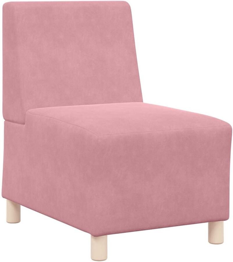 VidaXL Modulaire bank zonder armleuningen roze 55 cm fluweel