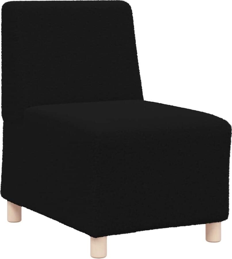 VidaXL Modulaire bank zonder armleuningen zwart 55 cm gekrulde wolachtige stof