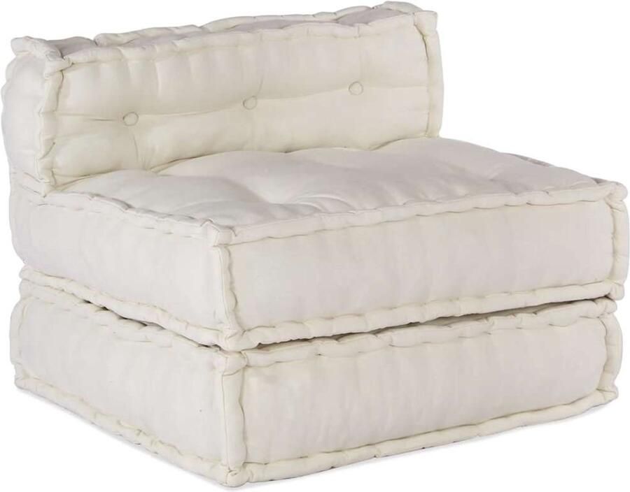 VidaXL Modulaire poef 70x70x54 stof crème - Foto 2