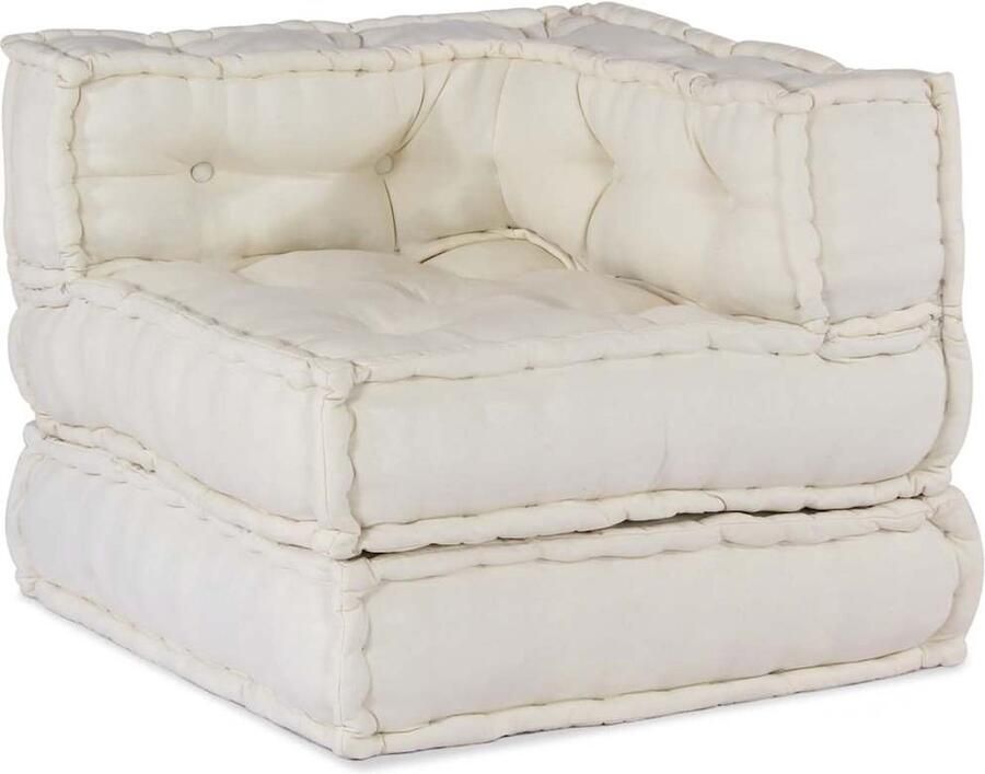 VidaXL Modulaire poef 70x70x54 stof crème