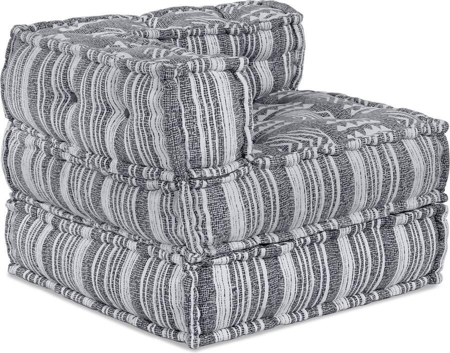 VidaXL Modulaire bank Gestreept Grijs 70 x 70 x 54 cm Stof - Foto 2