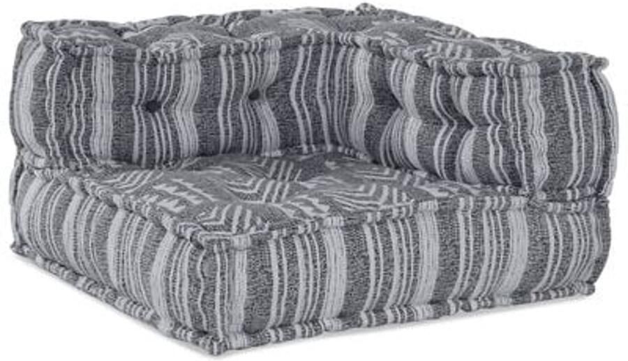 VidaXL Modulaire bank Gestreept Grijs 70 x 70 x 54 cm Stof - Foto 4