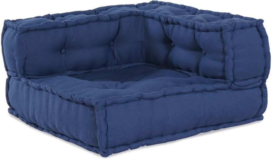 VidaXL Poef Indigo Stof (100% katoen) 140 x 70 x 36 cm Indigo Poef - Foto 2