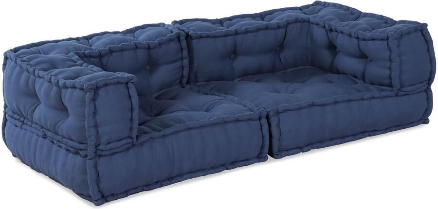 VidaXL Poef Indigo Stof (100% katoen) 140 x 70 x 36 cm Indigo Poef