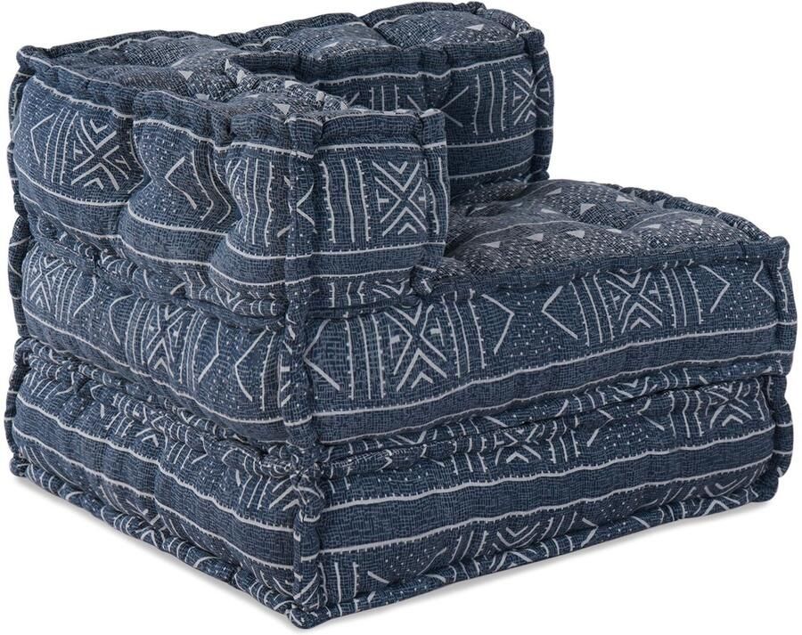 VidaXL Modulaire bank Geometrisch Indigo 70 x 70 x 54 cm Stof - Foto 3