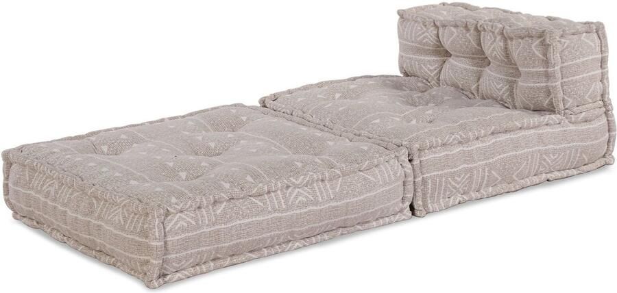 VidaXL Modulaire Poef Lichtbruin 70x70x54 Stof - Foto 2