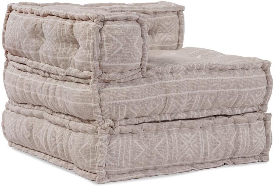 VidaXL Lichtbruine Modulaire Poef 70x70x54 Stof