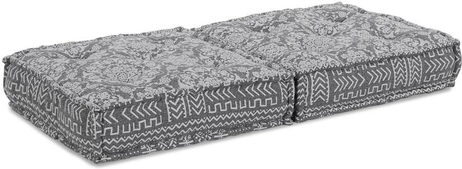 VidaXL Modulaire bank Geometrisch Lichtgrijs 70 x 70 x 36 cm Stof - Foto 3