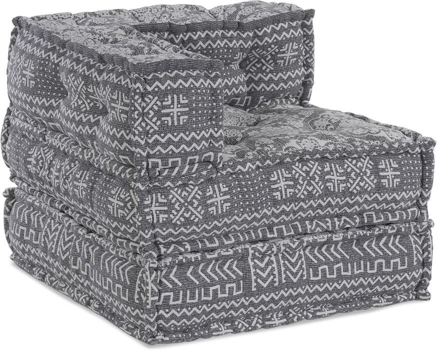 VidaXL Modulaire bank Geometrisch Lichtgrijs 70 x 70 x 54 cm Stof - Foto 2