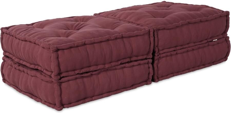 VidaXL Modulaire bank 2 pcs Bordeaux 70 x 70 x 36 cm Stof