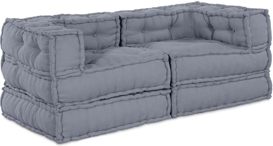 VidaXL Modulaire bank 2 pcs Grijs 70 x 70 x 56 cm Stof