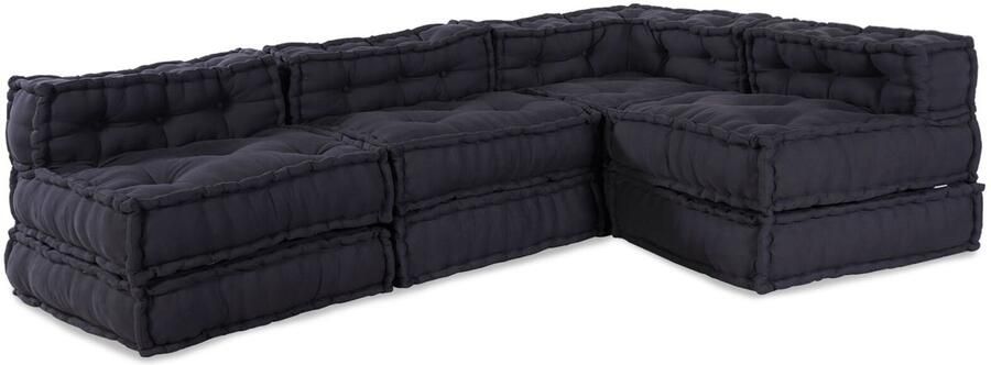 VidaXL Modulaire bank 4 pcs Antraciet 70 x 70 x 56 cm Stof - Foto 2