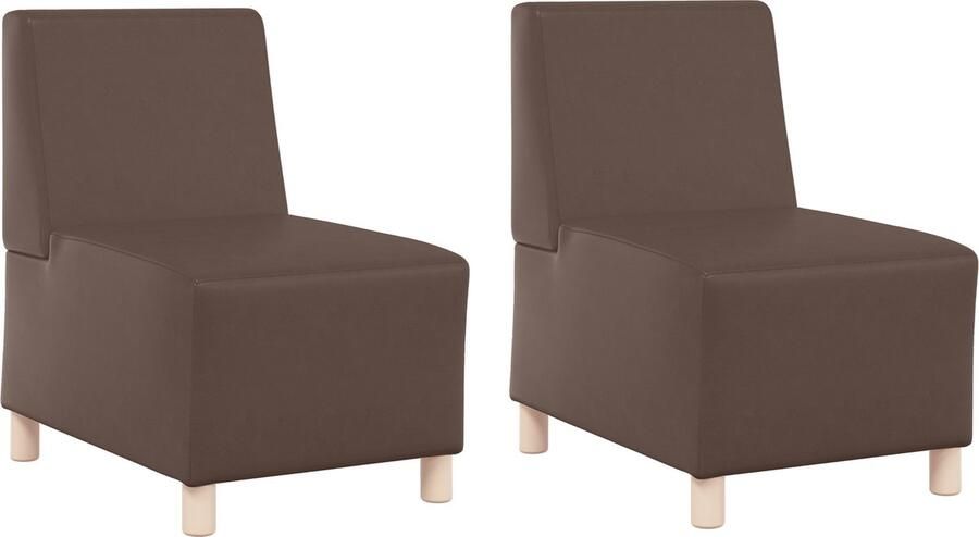VidaXL Modulaire Sofa Eenheid Armless 2 pcs Bruin 55 x 74 x 82 cm