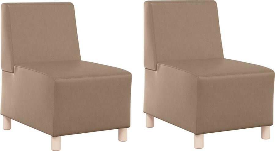 VidaXL Modulaire Sofa Eenheid Armless 2 pcs Cappuccino 55 x 74 x 82 cm
