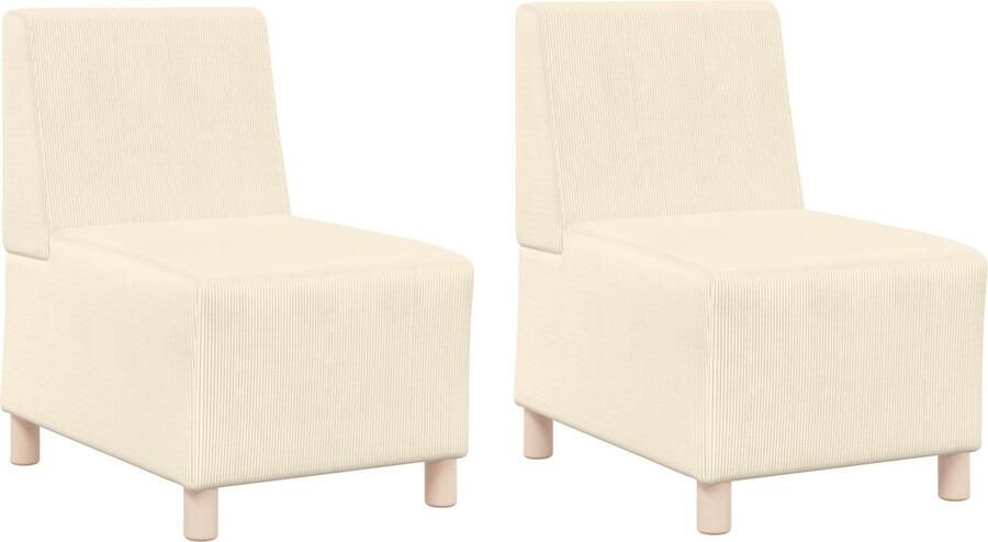 VidaXL Modulaire Sofa Eenheid Armless 2 pcs Crème 55 x 74 x 82 cm