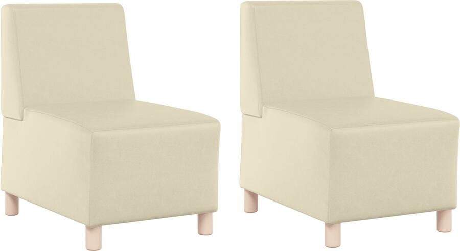 VidaXL Modulaire Sofa Eenheid Armless 2 pcs Crème 55 x 74 x 82 cm