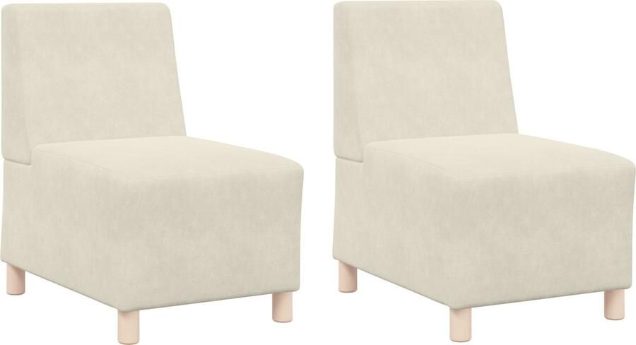 VidaXL Modulaire Sofa Eenheid Armless 2 pcs Crème 55 x 74 x 82 cm
